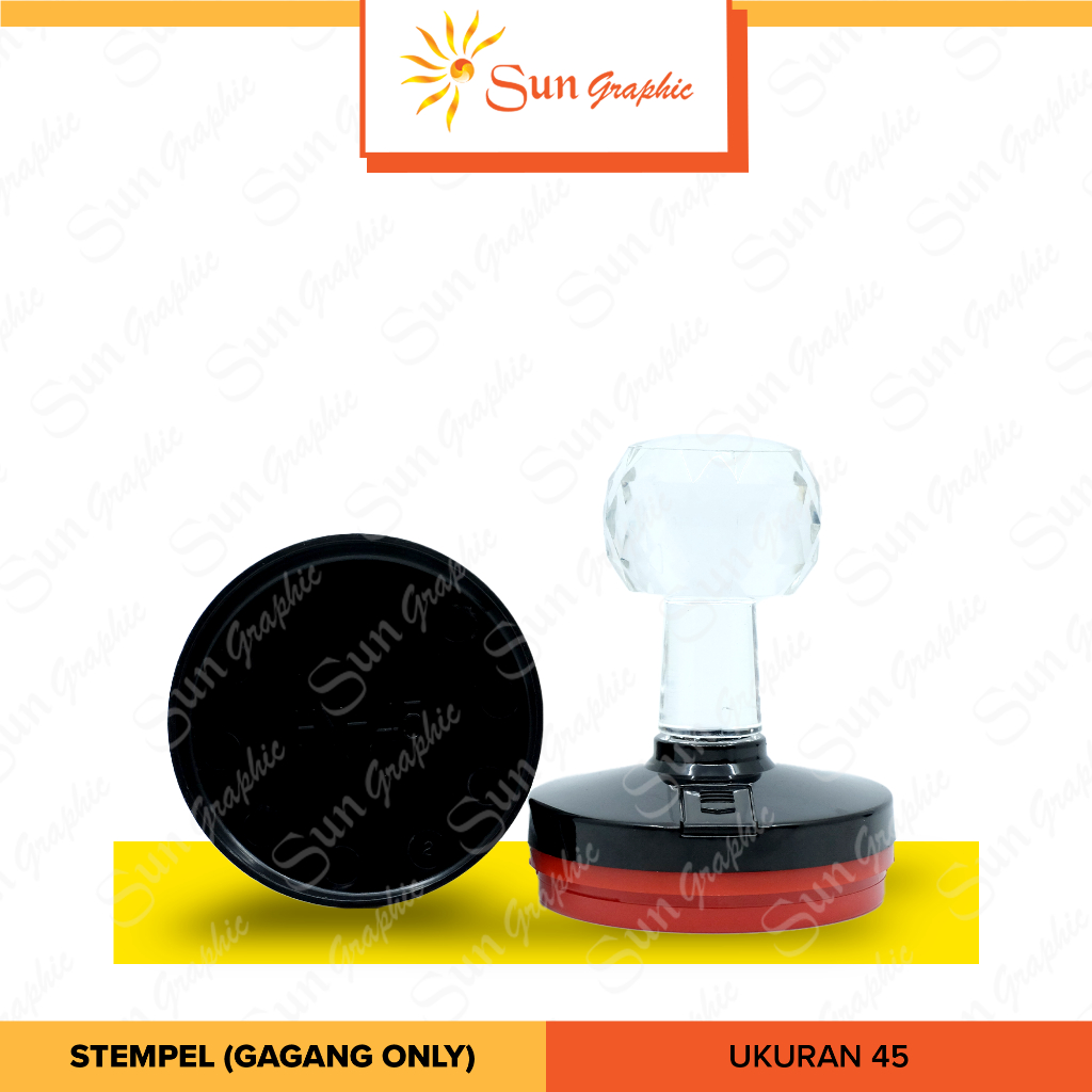 

Gagang Stempel Warna / Flash / Otomatis Bulat Kristal Ukuran 38 / 45 (GAGANG ONLY) - SUN GRAPHIC