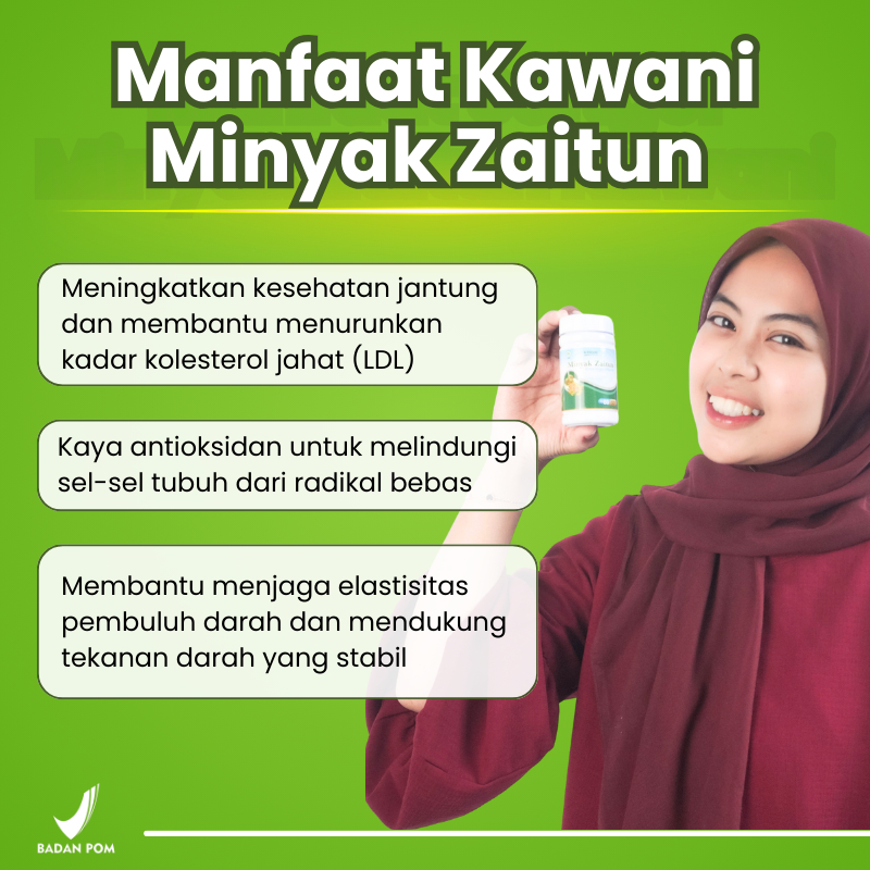 Kawani - Minyak Zaitun / Minyak Zaitun Asli / minyak zaitun virgin olive oil 100% 60 Kapsul 500mg