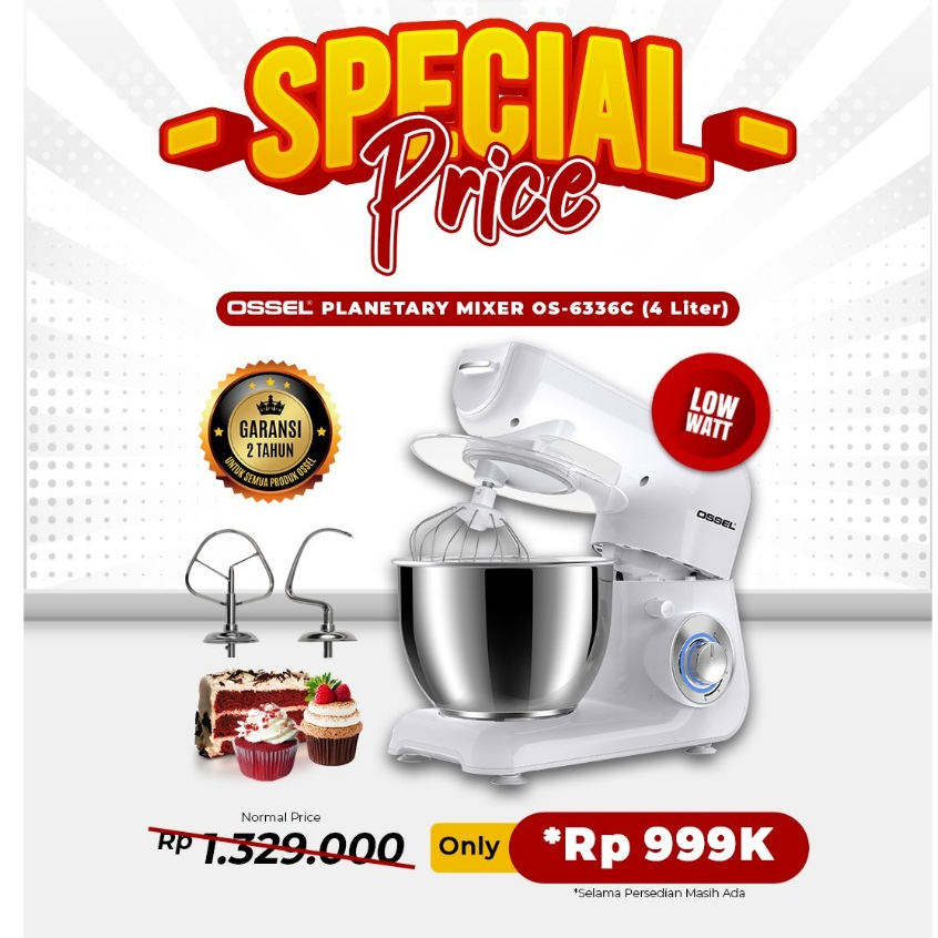 OSSEL  Mixer Roti 4 Liter Ossel 4 Liter Mesin Mixer Roti B4 Planetary Standing Mixer B4 Mixer OSSEL