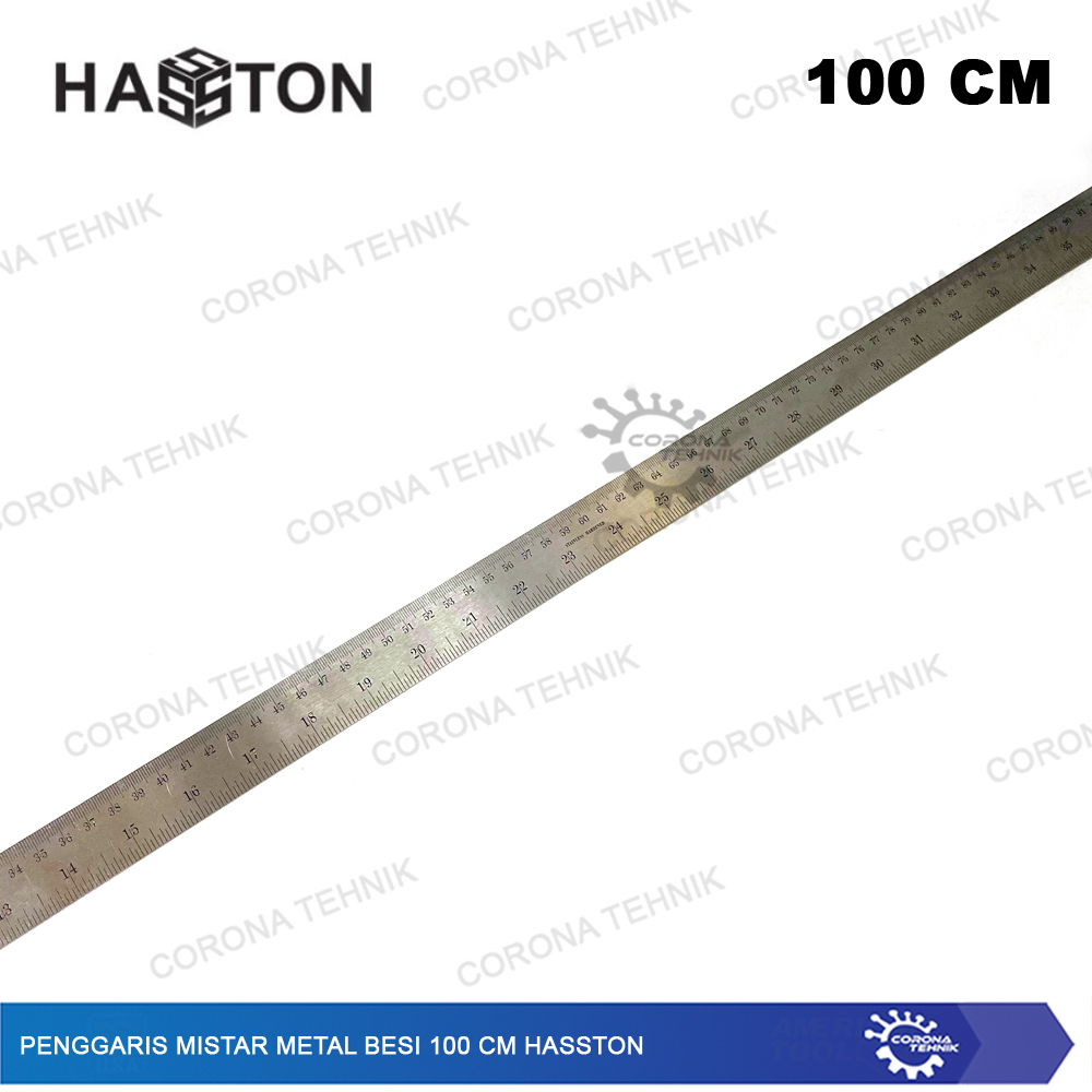 Hasston Penggaris Mistar Metal Besi 100 cm