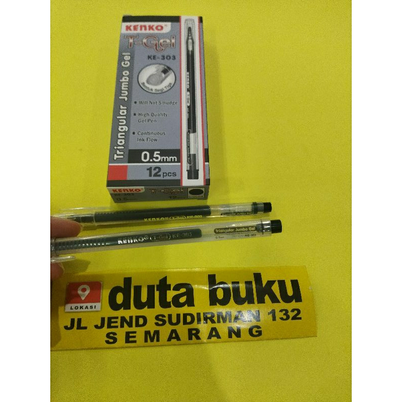 

(1pack isi 12pcs) Pulpen Bolpoin Pen Kenko T-Gel KE-303 0.5mm / Triangular Jumbo Gel