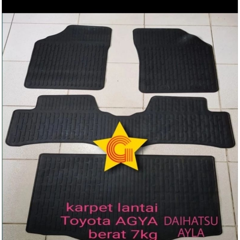 karpet karet mobil Toyota Agya/Daihatsu Ayla Fullset - Ayla