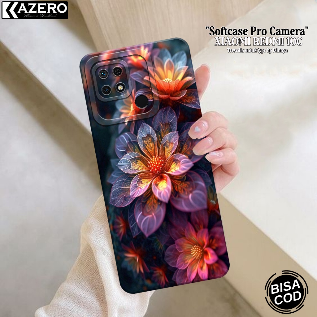 Kesing Hp Xiaomi Redmi 10C Case Bunga - Case Xiaomi Redmi 10C - Casing Xiaomi Redmi 10C - Softcase X
