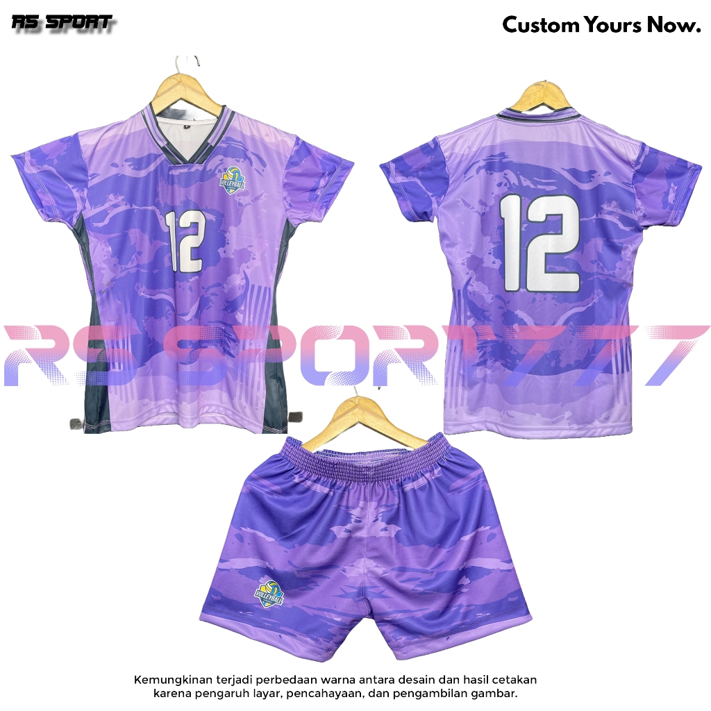 RS Sport Jersey Voli Cewek Ungu Pink Solid