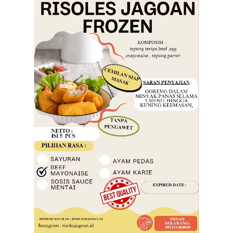 

Risolesbeef,egg,mayonaise