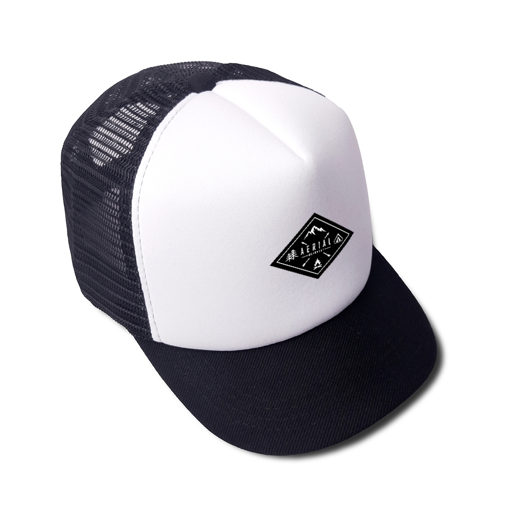 Topi Jaring Lidah pendek Aerial Caps. Topi Trucker visor pendek