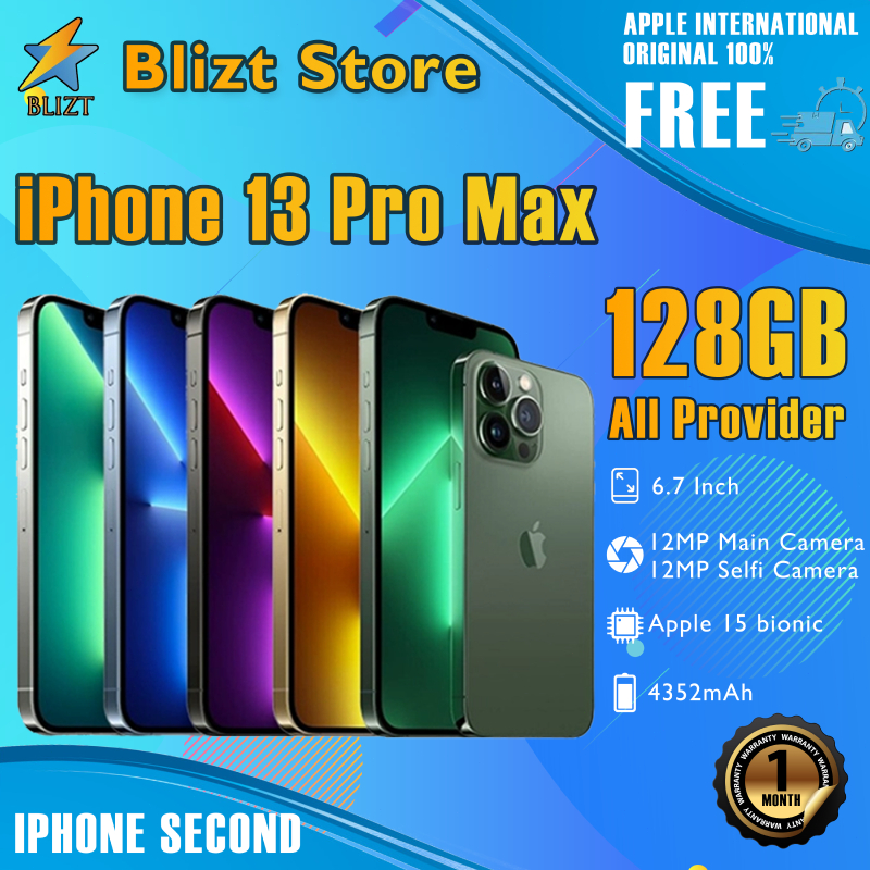 iPhone 13Pro Max 128GB Second Original100% Inter 6.7" OLED-Original Mulus Normal 3utools All Green