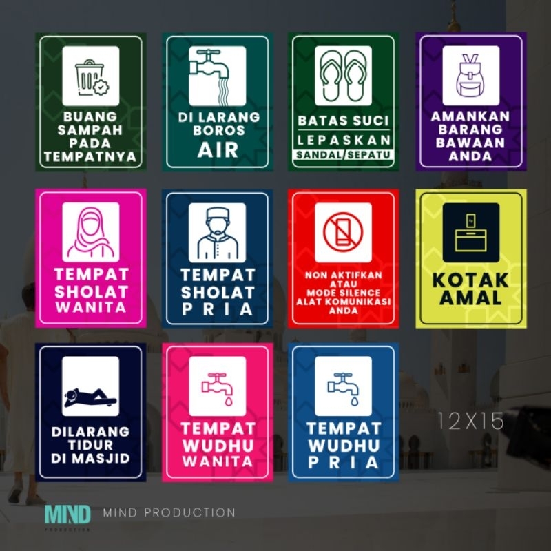 Stiker Set informasi Masjid