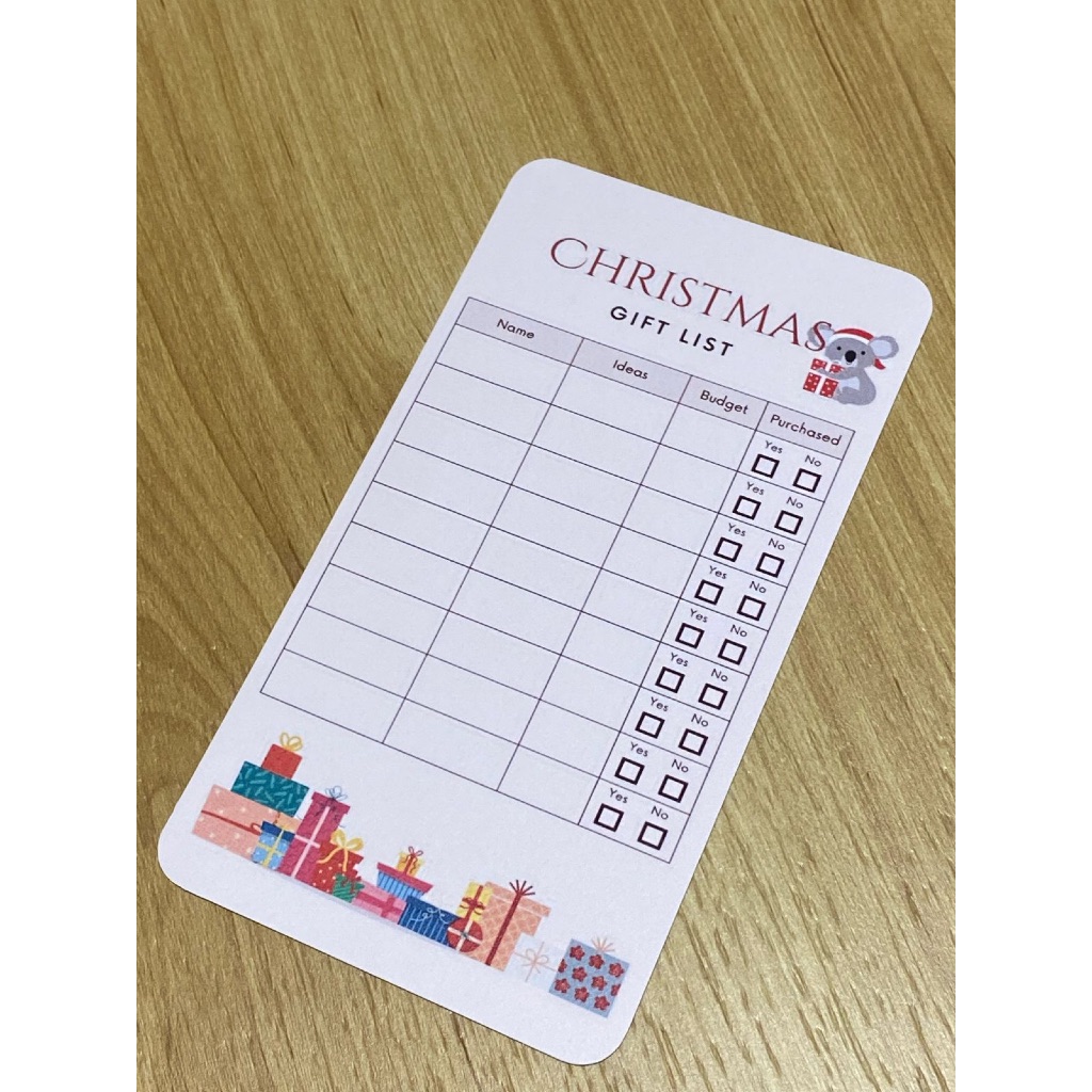 

SAVING CHALLENGE | CASH STUFFING | BUDGETING CARD - CHRISTMAS GIFT LIST