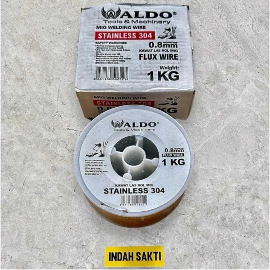 Kawat Las Rol Mig Flux Wire 0.8mm Kawat Las Mig Welding Wire Stainless 1 kg Aldo