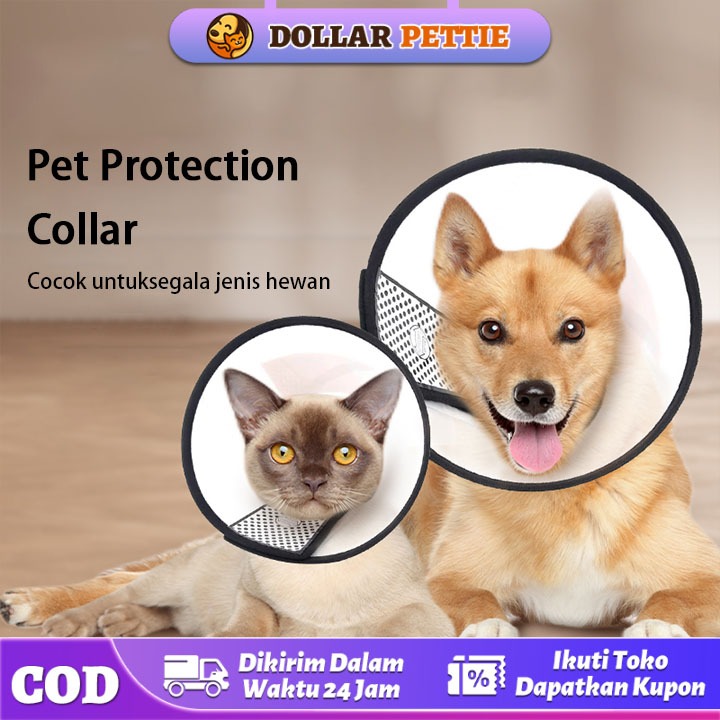 Ready Pelindung Leher Anjing Kucing Pet Collar Cone Corong Pelindung Leher Kucing Anjing Elizabeth C