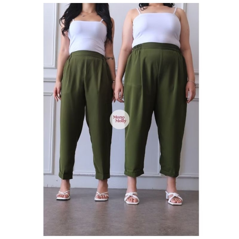 Paula Office Pants Monomolly Olive