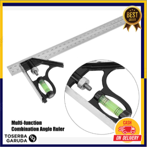 

Mistar Penggaris Siku Adjustable Angle Ruler Waterpass 305mm penggaris siku segitiga waterpass