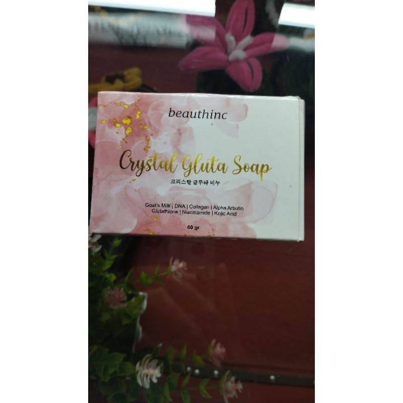 SABUN PENCERAH BADAN BEAUTHINC CRYSTAL GLUTA SOAP PUTIH SABUN UNTUK BUAT KULIT CERAH SABUN MANDI PEN