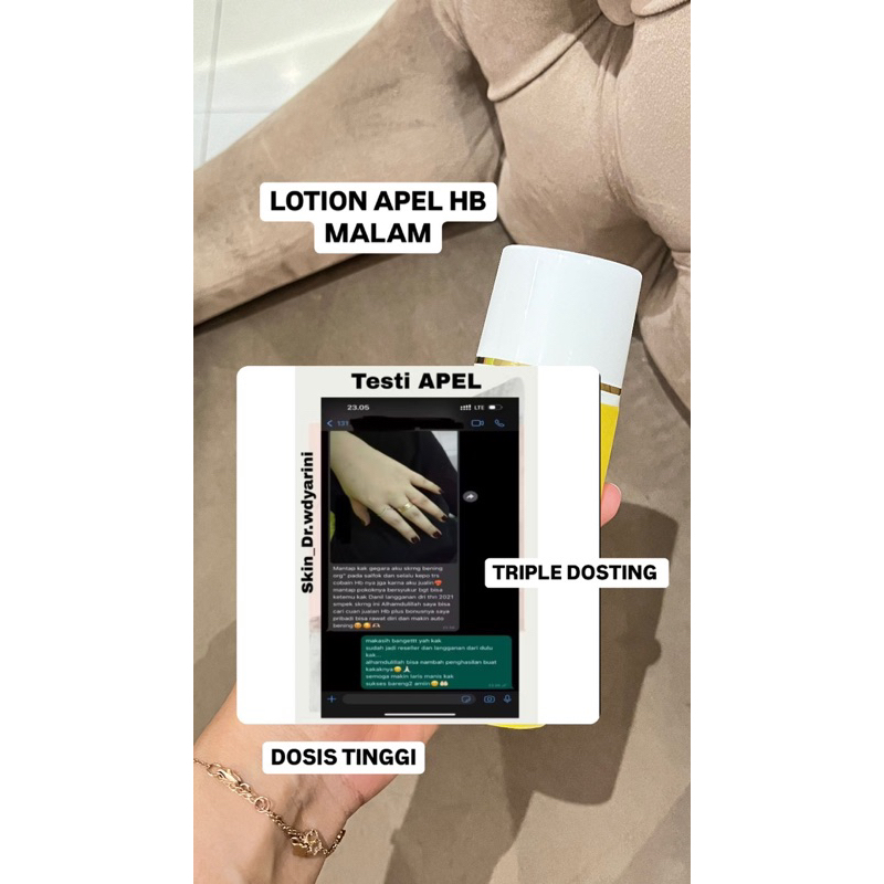 LOTION APEL | LOTION MALAM APEL TRIPLE DOSTING | DOSIS TINGGI HB MALAM LOTION