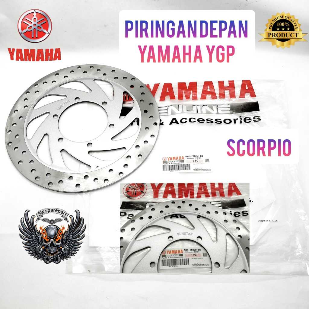 (ORI 100%) YAMAHA YGP PIRINGAN CAKRAM REM DEPAN SCORPIO Z SCORPIO OLD / LAMA NEW SCORPIO Z CW  KUALI
