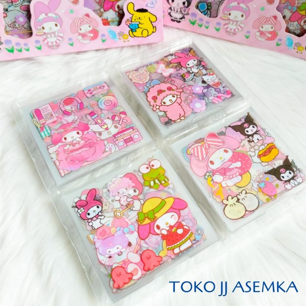 

STICKER SANRIO 100 LEMBAR STIKER TEMPEL SUDAH CUTTING ANTI AIR MELODY KUROMI CINNAMOROLL MURAH COD