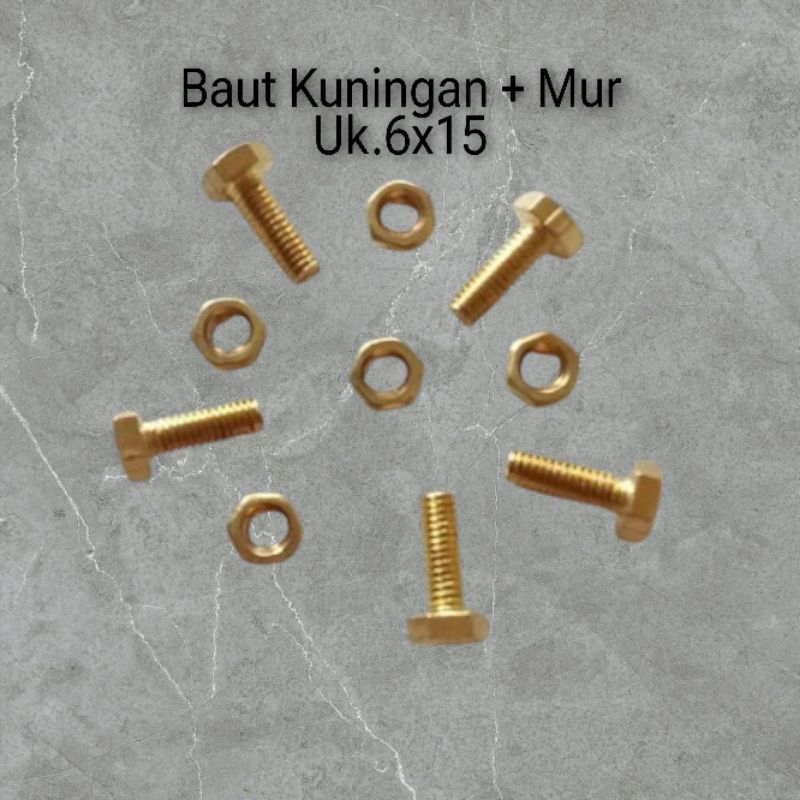 Baut Mur M6 Panjang 15cm [Harga: per 6 pc]