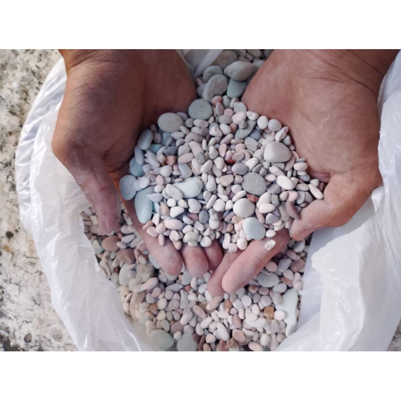 batu bulat mix besar & kecil 500 gr hiasan aquarium
