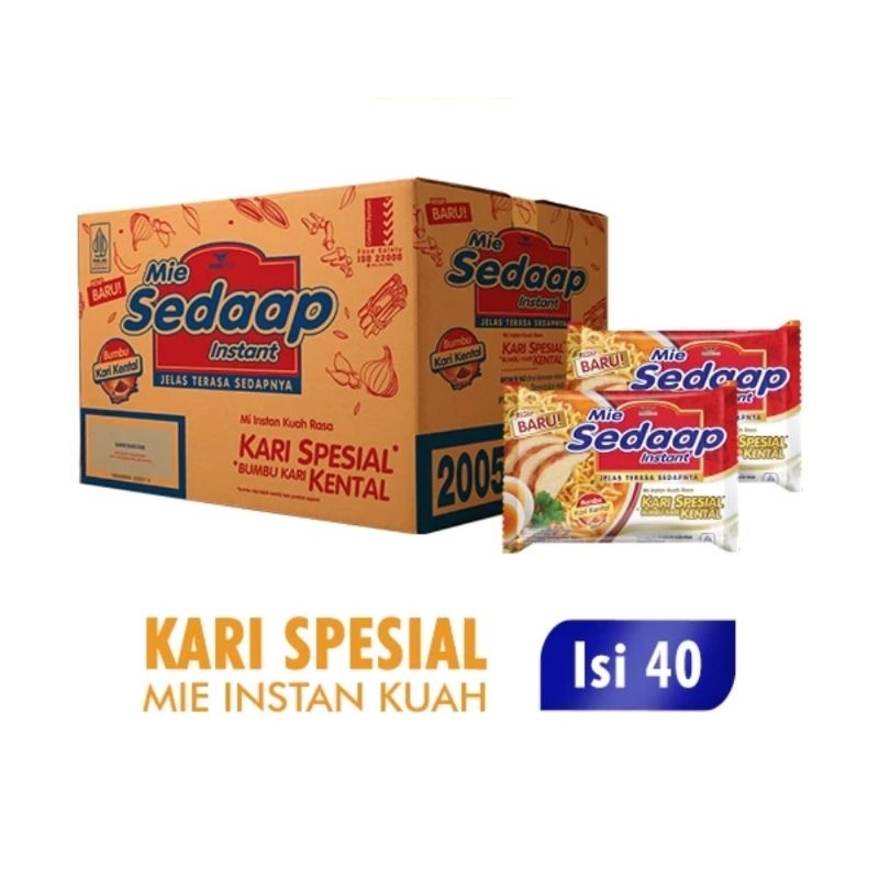 

(1 DUS) MIE SEDAP KUAH KARI SPESIAL 75gr - 40 PCS