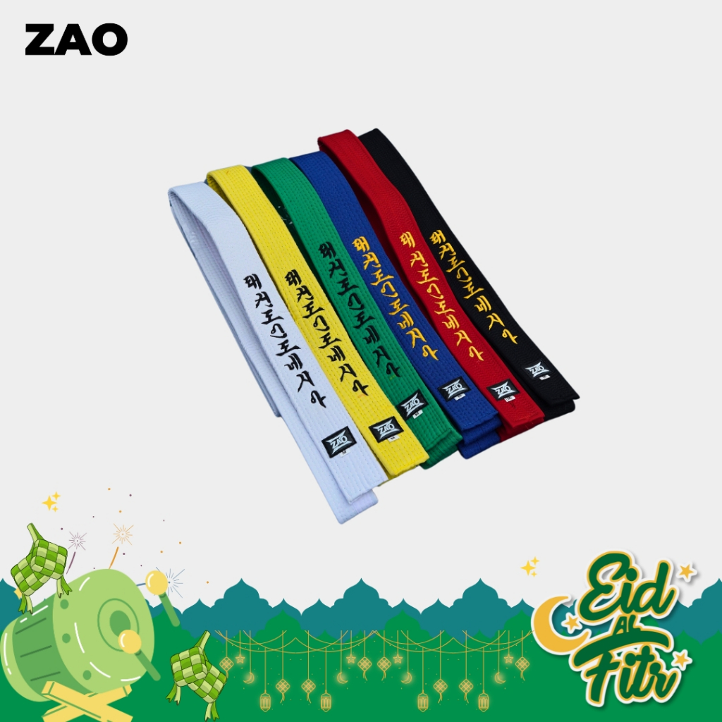 Sabuk Tebal Taekwondo ZAO Sabuk Hitam Merah Kuning