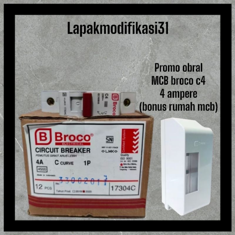 promo MCB broco c4 230v 4amper / MCB listrik broco c4 17304C / MCB broko 4ampere