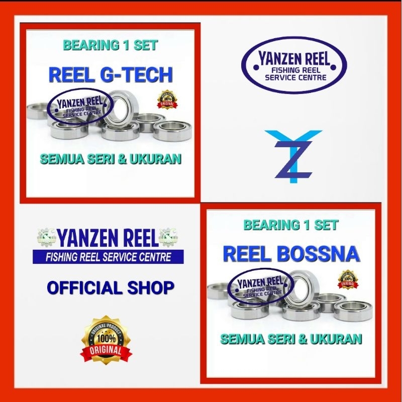 BEARING/LAKER 1 SET KHUSUS REEL BOSSNA & G-TECH SEMUA SERI & UKURAN - SPAREPART BEARING STAINLESS RE