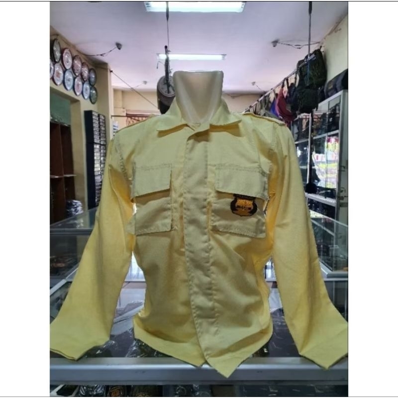 Seragam PDL Atasan Satpam Krem | Kemeja Krem Satpam PDL | Kemeja PDL Security Krem