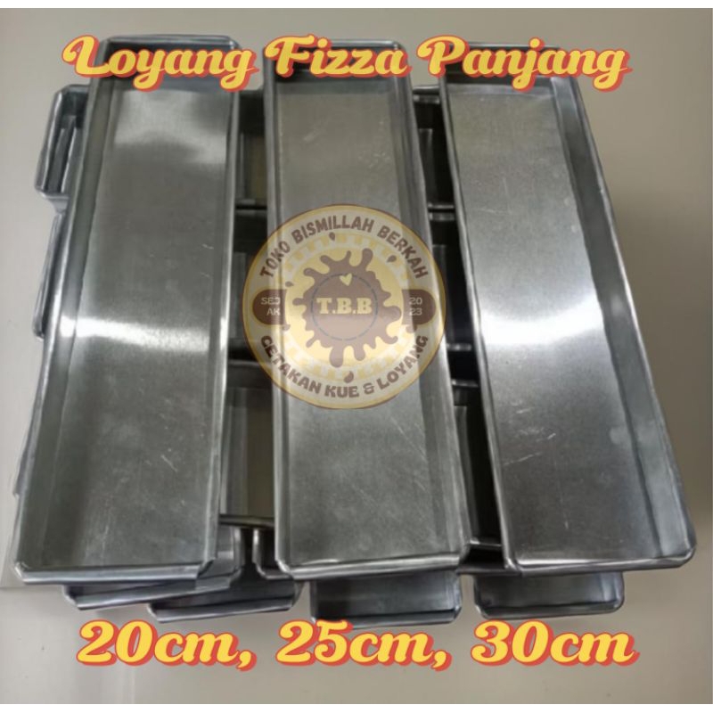 Loyang panjang ukuran 20, 25, 30cm, Lebar serba: 6cm, tinggi: 1,5cm
