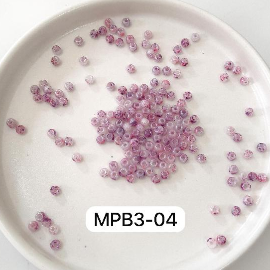 (10g) MANIK BULAT 3MM PICASSO / MANIK PICASSO 3MM / MANIK BULAT KACA