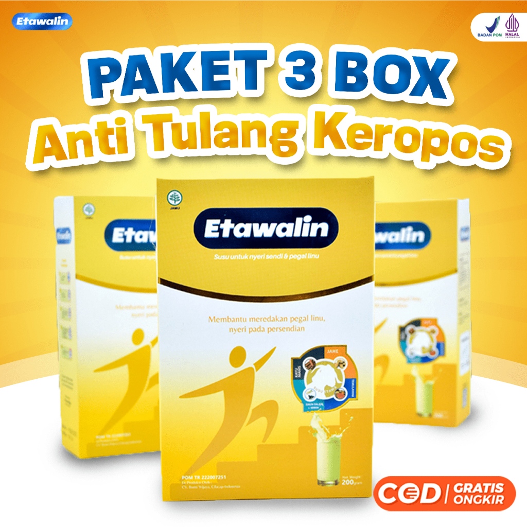 

PAKET PROMO Susu Bubuk ETAWALIN Original 3 Box - Nutrisi Sehatkan Sendi & Tulang Tubuh