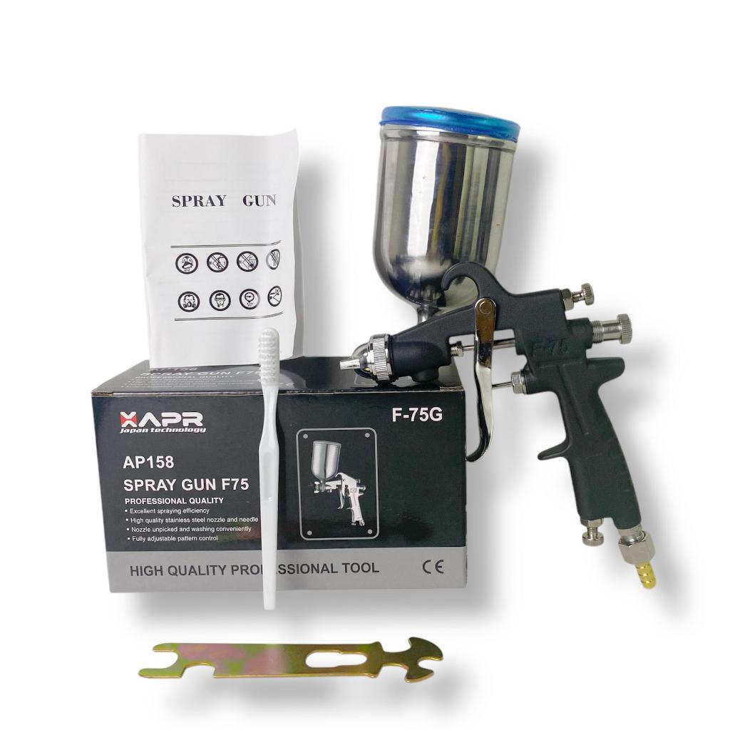 XAPR spraygun F75 setara meiji alat semprot cat nozzle 1,5mm tabung atas 400ml kualitas sama meiji