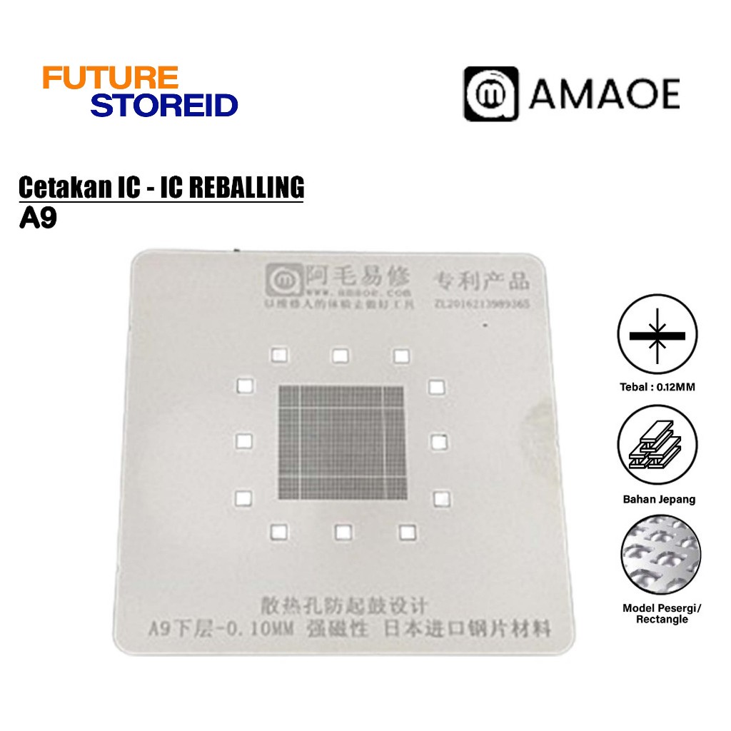 Cetakan IC BGA Amaoe A9 Bawah 0.10mm Bahan Jepang