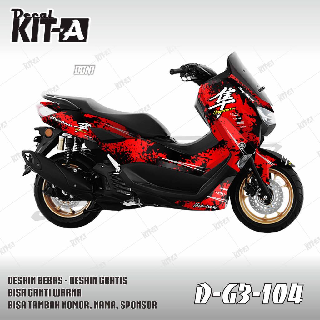 Stiker NMAX NEW decal setiker NMAX NEW stiker motor MOTIF  ABSTRA HURUF JAPAN D-G3-104 D-G3-095