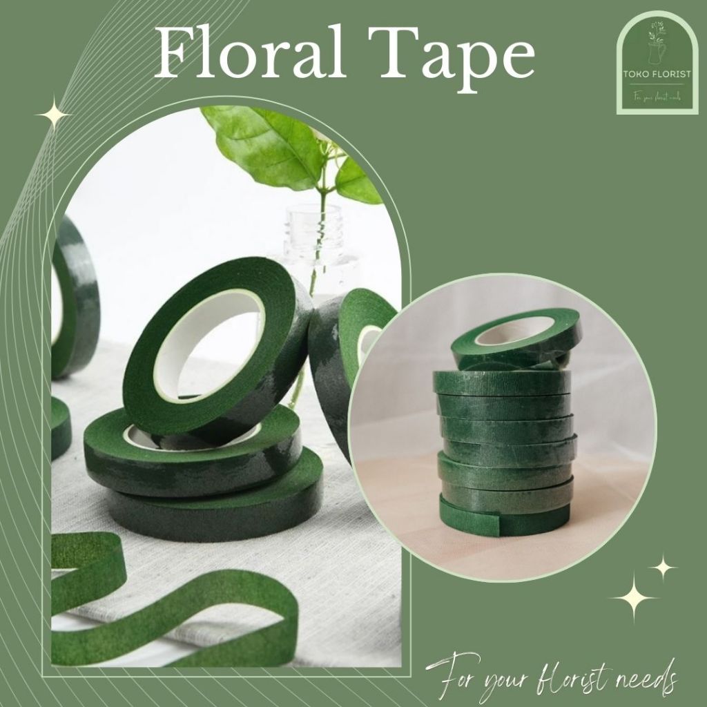

GROSIR FLORAL TAPE Solasi Perekat Lem Hijau 1,4cm isi 12 pcs