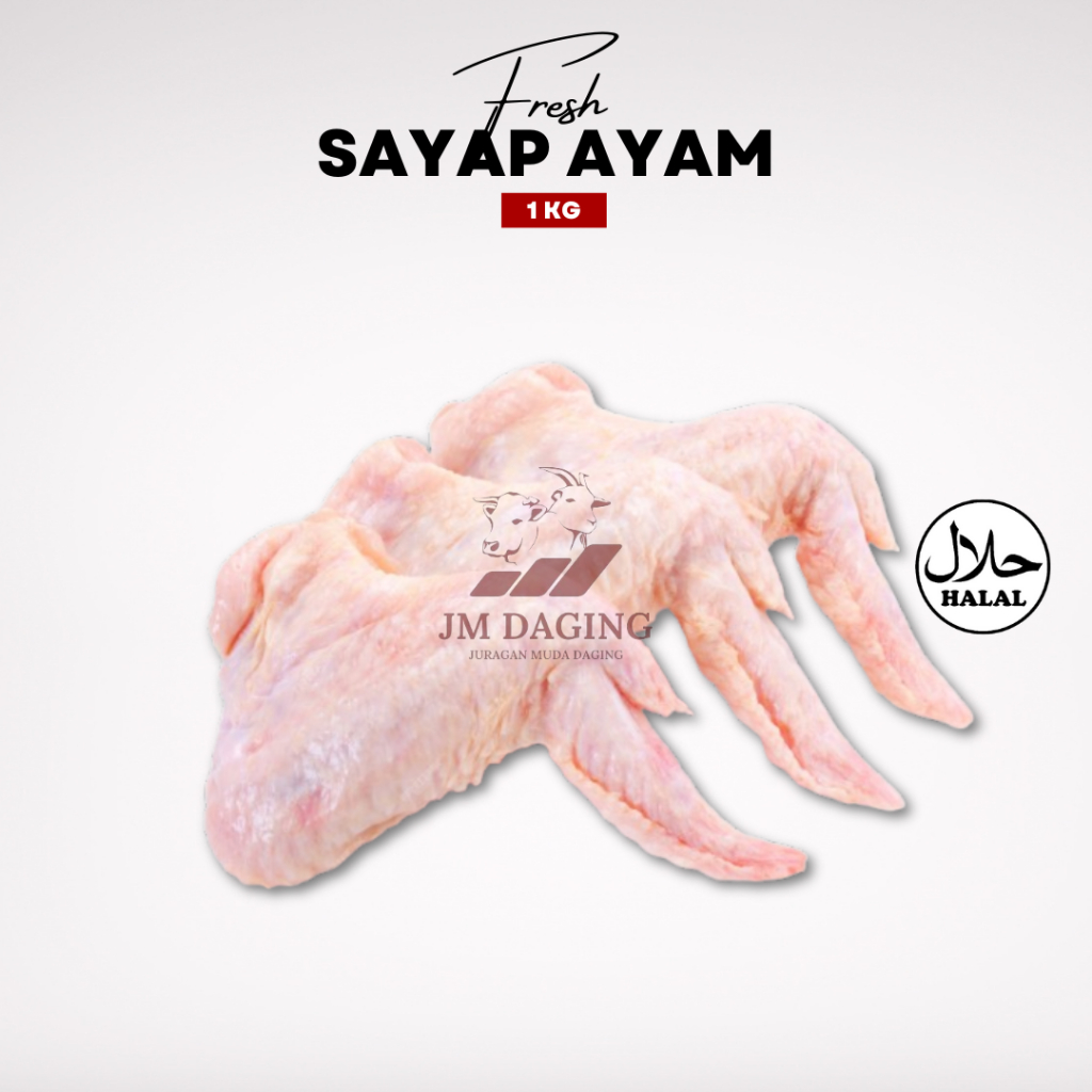 

Sayap Ayam Utuh / Whole Chicken WIngs Halal 1kg Tangerang