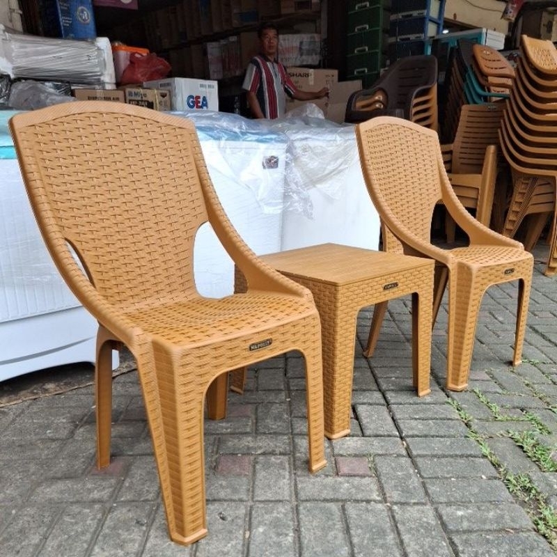 [INSTAN] KURSI TERAS NAPOLLY PANGERAN , 2 KURSI NAPOLLY PANGERAN dan 1 MEJA MAPAN / KURSI PLASTIK / 