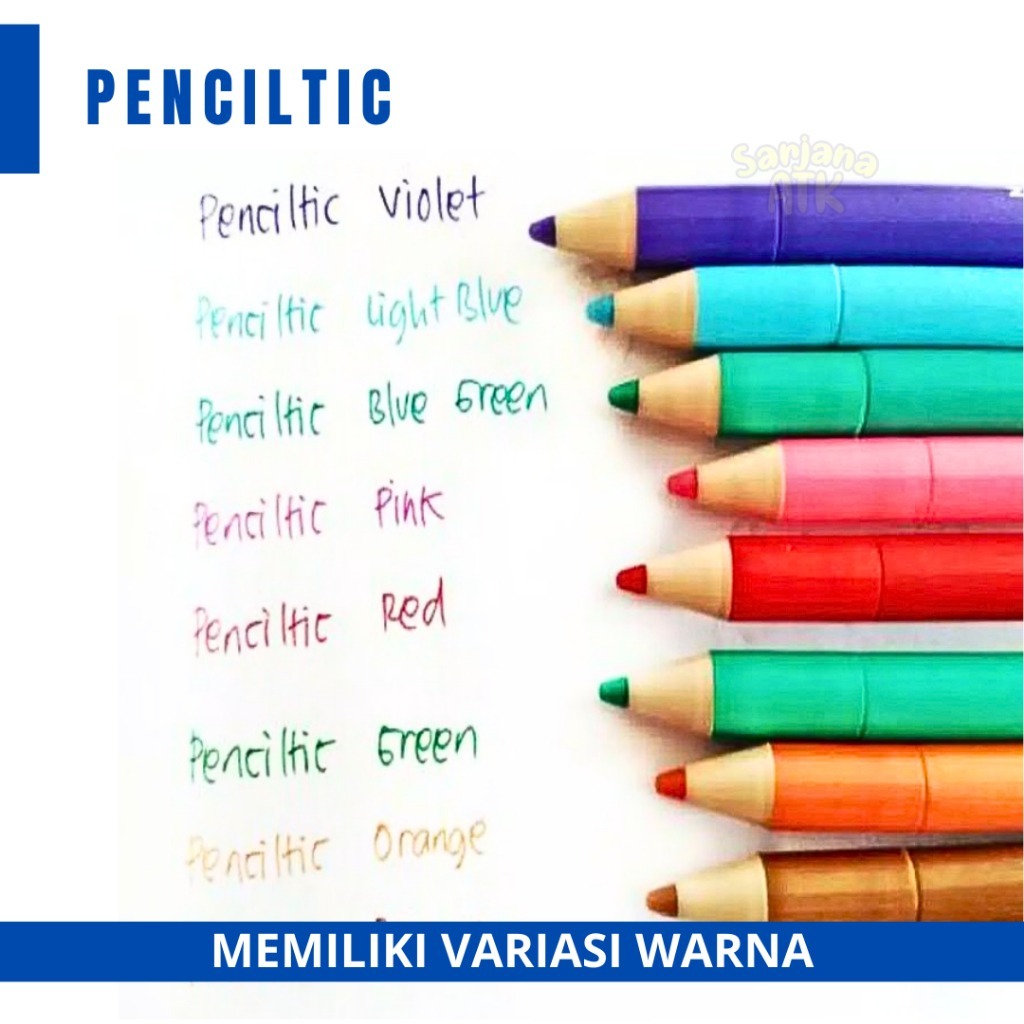 

CUCI GUDANG Bulpen Pen Ballpoint Zebra PENCILTIC / PENCIL TIC 04mm Warna Warni