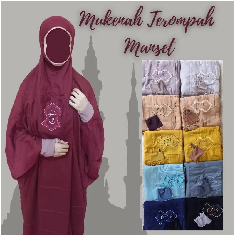 Mukenah Hadramaut Terompah Manset Bahan Katun Rayon