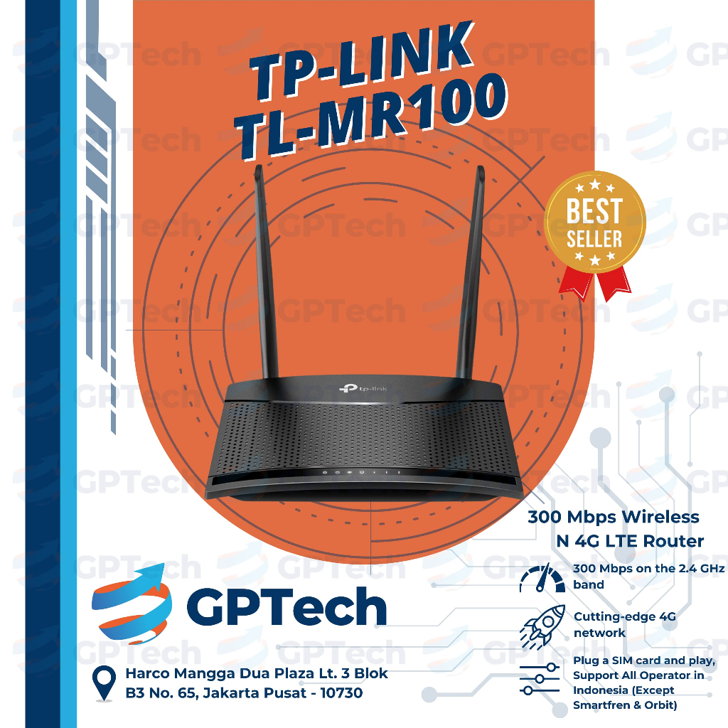 TP-LINK TL-MR100 Modem 4G LTE Router 300 Mbps Wireless N 4G Router Direct Sim Card / Bisa Colok Simc