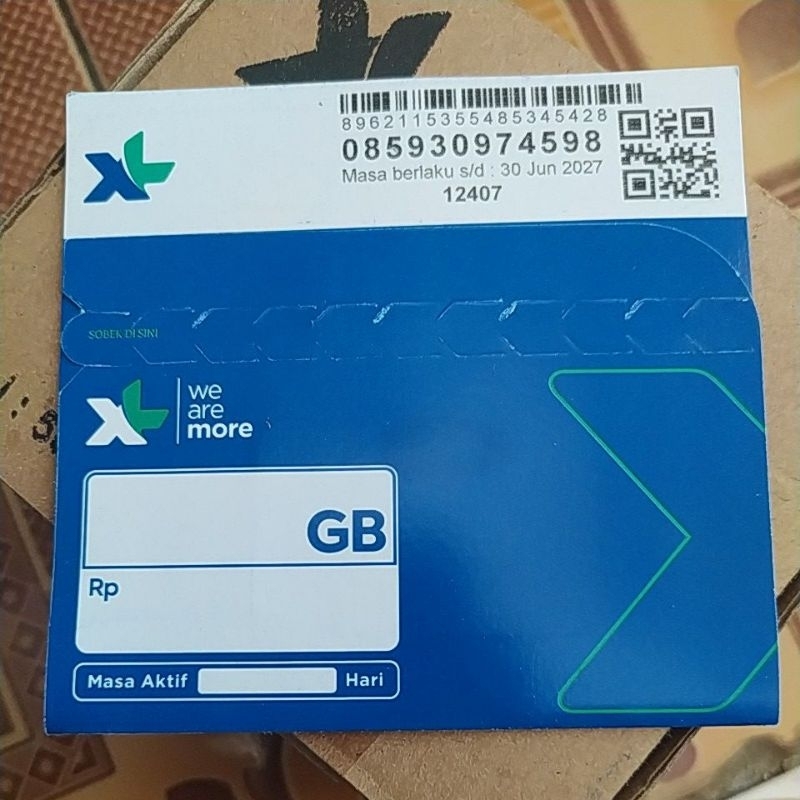 kartu perdana XL 3k 1box isi 50pcs