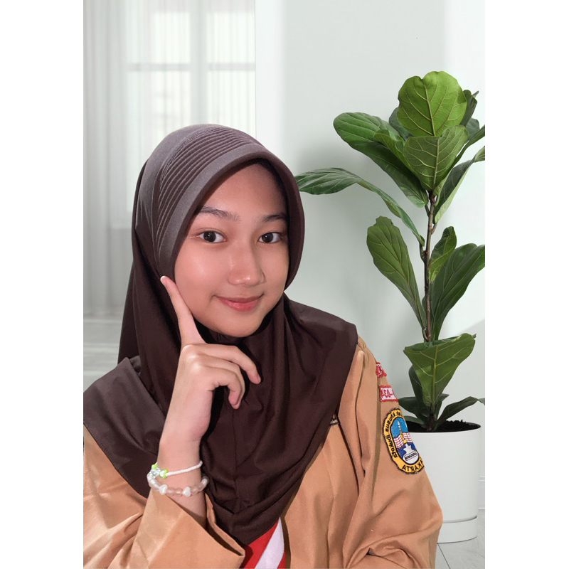 (SIZE M) Bergo Jersey M Pet Tebal | Bergo Sekolah Jersey Pet Tebal |