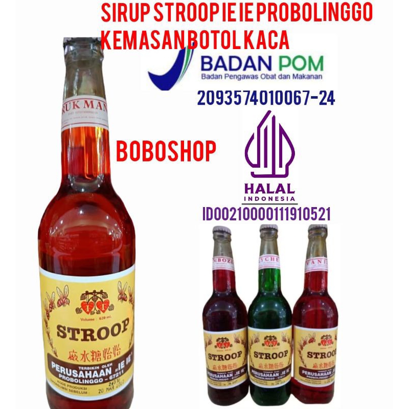 

SIRUP STROOP IE IE TAWON PROBOLINGGO KEMASAN BOTOL KACA ISI 620 ML