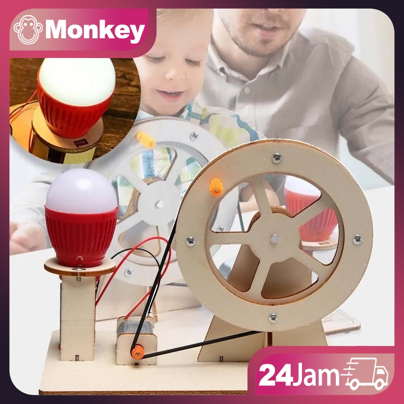 【Rakitan DIY】Mainan Generator Bohlam/Generator Assembled Toys/Mainan Generator Kayu/Wooden Bulb Gene