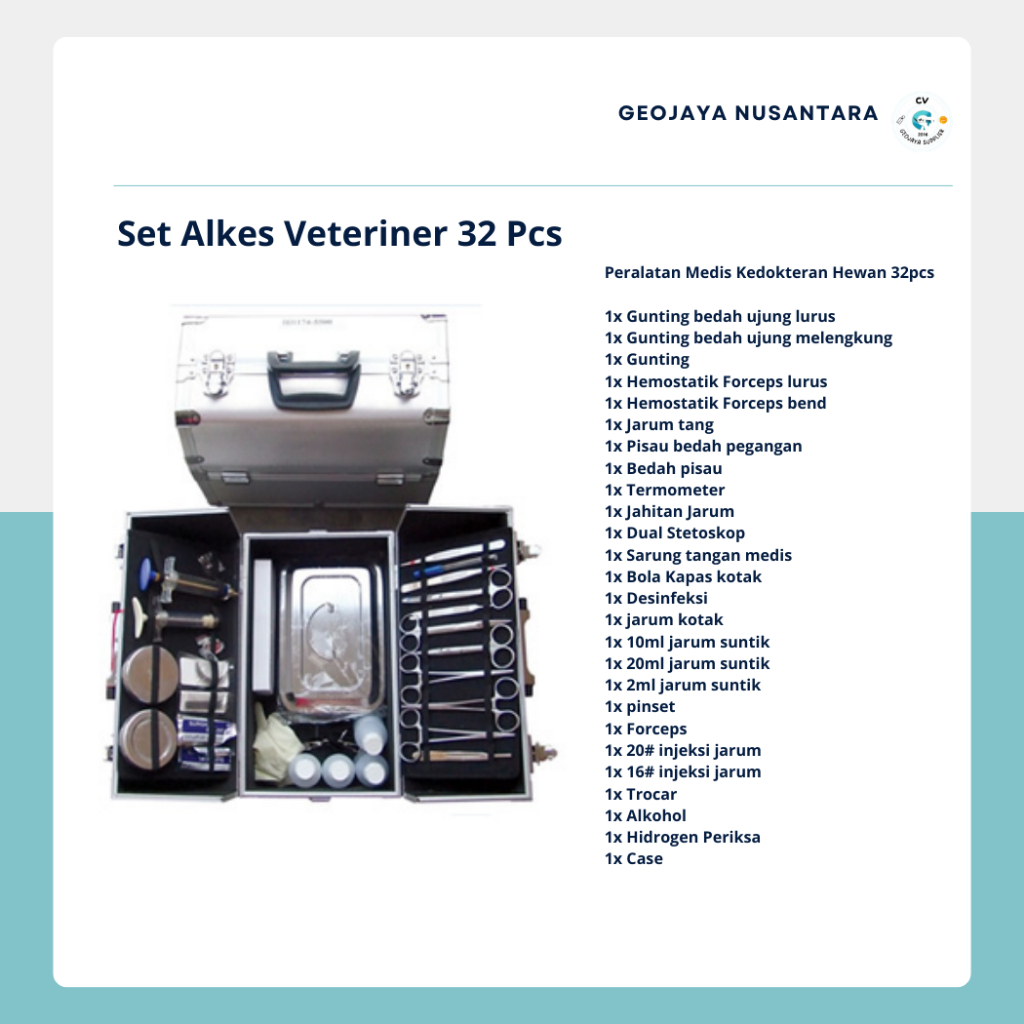 Set Alat Medis Kedokteran Hewan 32 Pcs | Lengkap untuk Praktek Klinik Vet