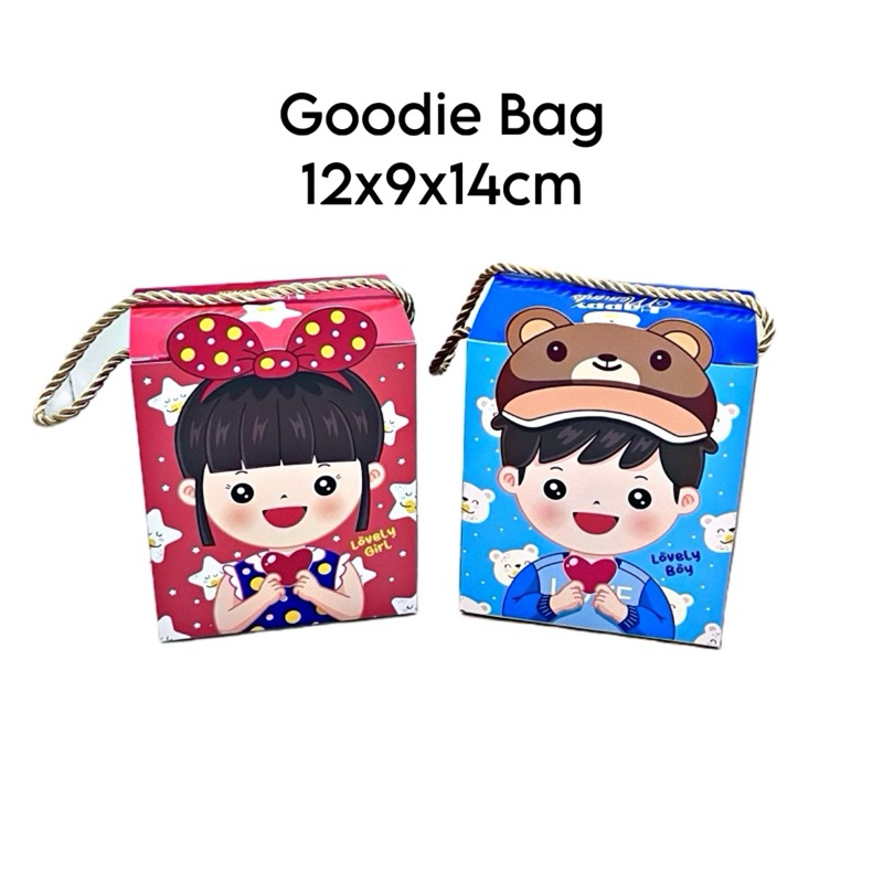 

Goodie Bag Ulang Tahun Lovely Girl Lovely Boy/Tas Ulang Tahun anak/Snack Box Birthday Anak 12x9x14cm (g3)