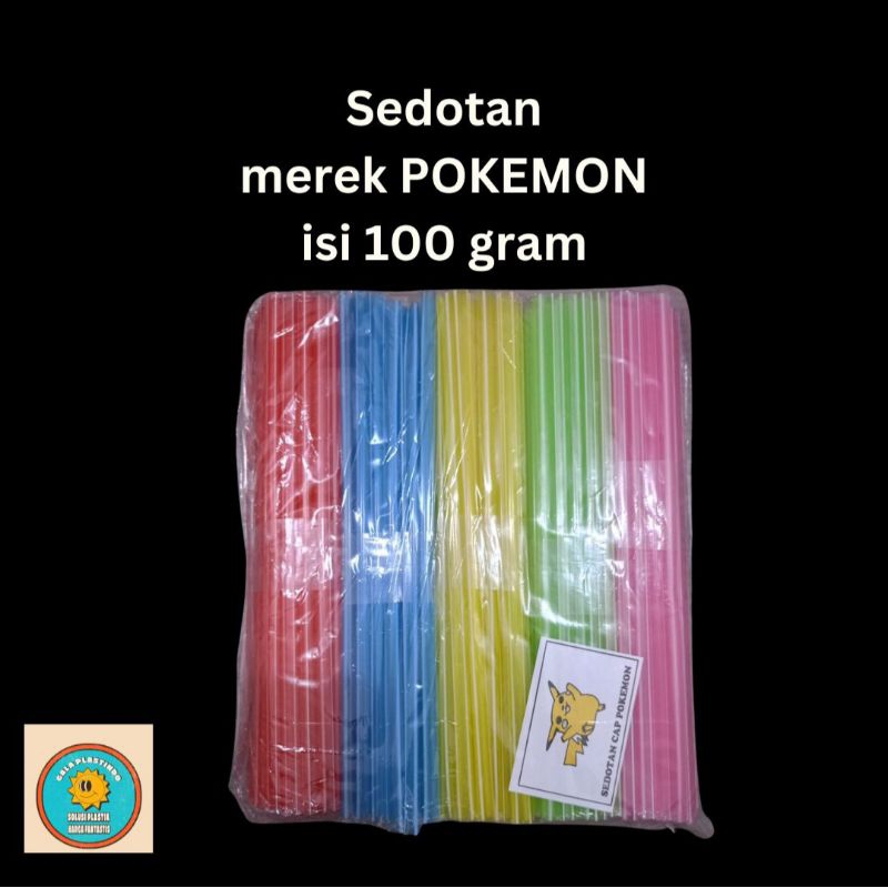 sedotan plastik merk pokemon