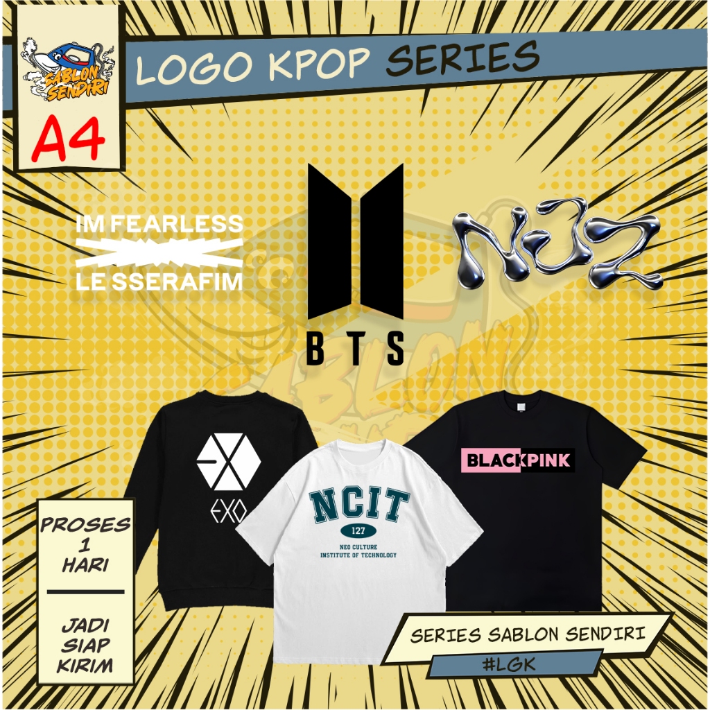 SABLON SENDIRI - SABLON SETRIKA - KPOP LOGO VOL.2 - A4