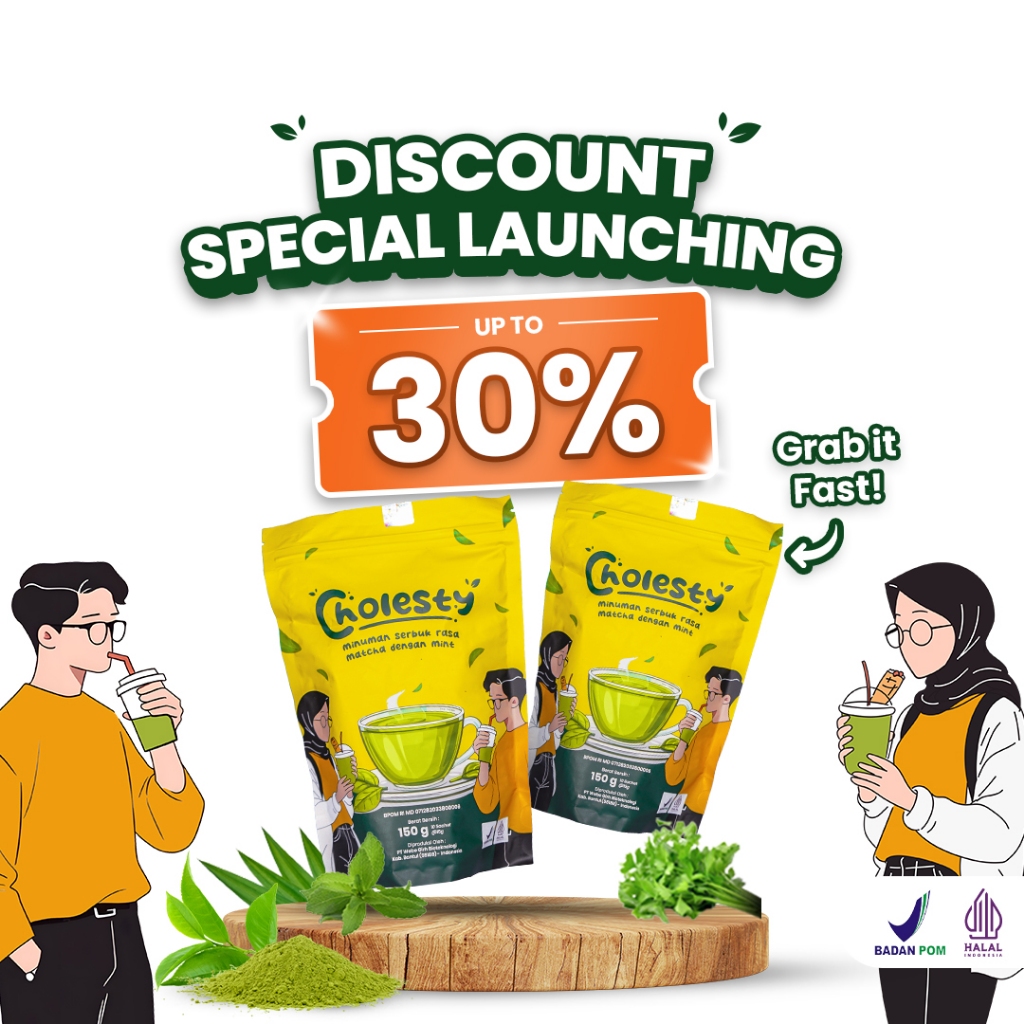 

Cholesty - Teh Hijau Penurun Kolesterol BPOM & Halal Original - 150 gram/pouch