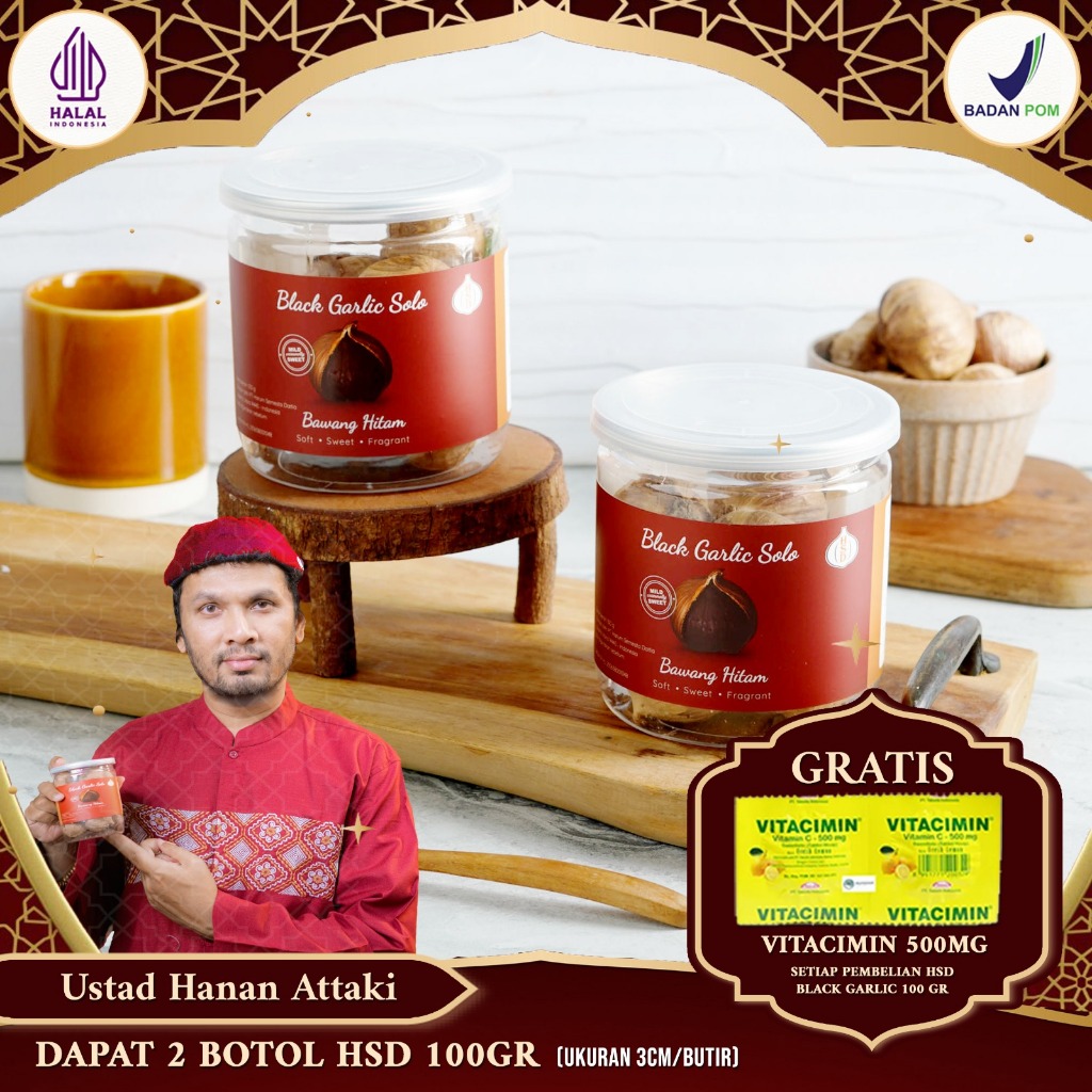 

2 BOTOL HSD Black Garlic Solo ( Bawang Hitam Tunggal) 100 Gr